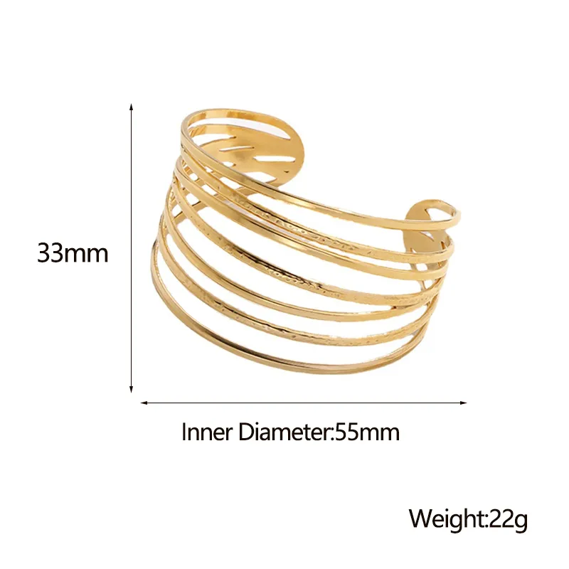 Wholesale Fashion Lines 304 Stainless Steel 18K Gold Plated Stainless Steel Bracelets In Bulk
