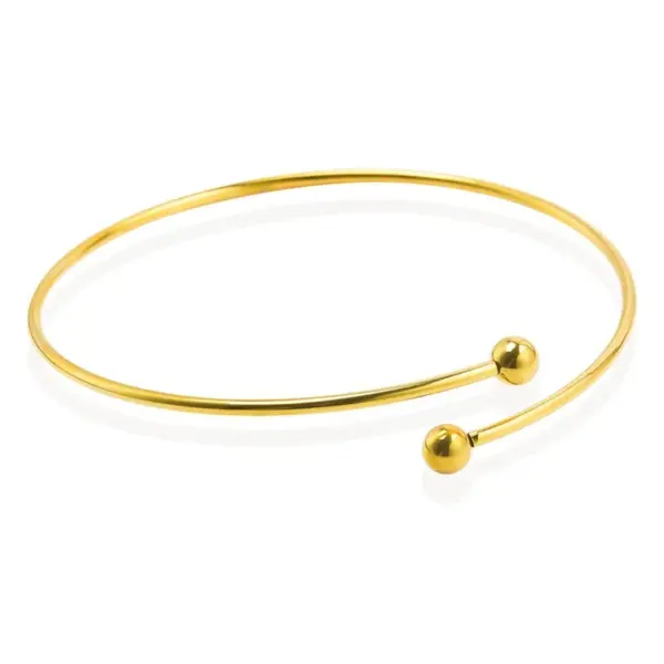 Wholesale PVD Coated Real Gold Plated 18K Gold Solid Color 304 Stainless Steel IG Style Simple Style Waterproof Non Tarnish 304 Stainless Steel Bangle