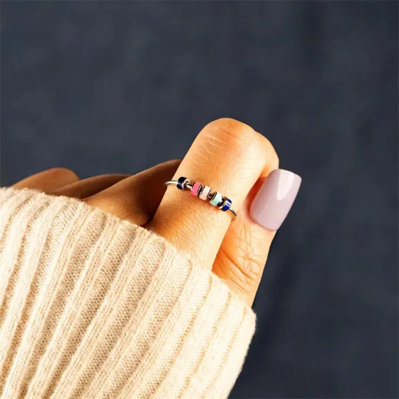 Wholesale Fashion Geometric Stainless Steel Enamel Plating Open Ring 1 Piece