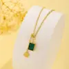 Wholesale PVD Coated Real Gold Plated 18K Gold Geometric Titanium Steel Elegant Waterproof Non Tarnish 304 Stainless Steel Pendant Necklace