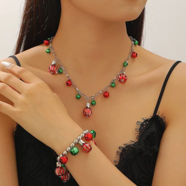 Wholesale Christmas colorful bell bracelet necklace