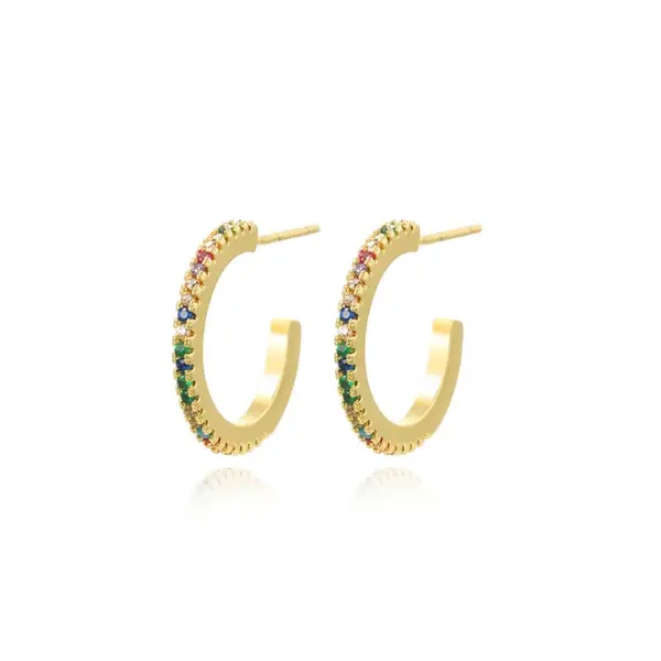 Wholesale 1 Pair Modern Style Round Plating Inlay Copper Zircon 18k Gold Plated Earrings