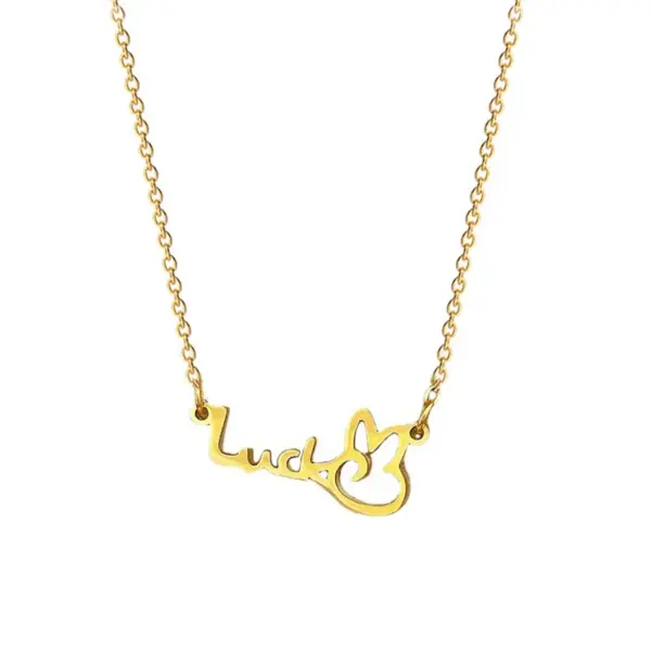 PVD Coated Real Gold Plated Geometric Titanium Steel Classic Style Waterproof Non Tarnish Titanium Steel Pendant Necklace