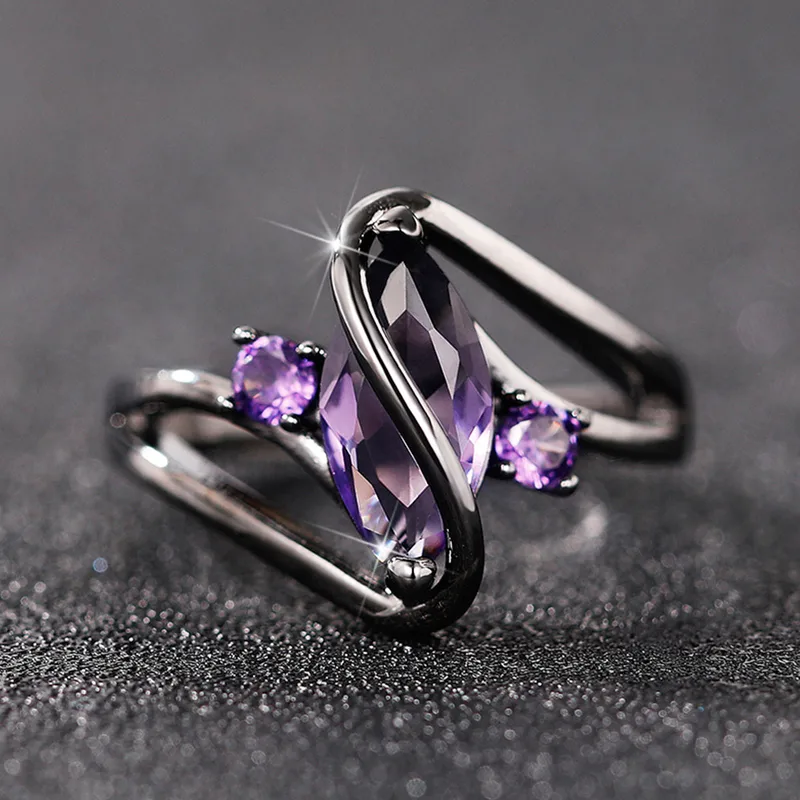 Wholesale Copper Inlaid Zircon Geometric Artificial Gemstones Copper Rings