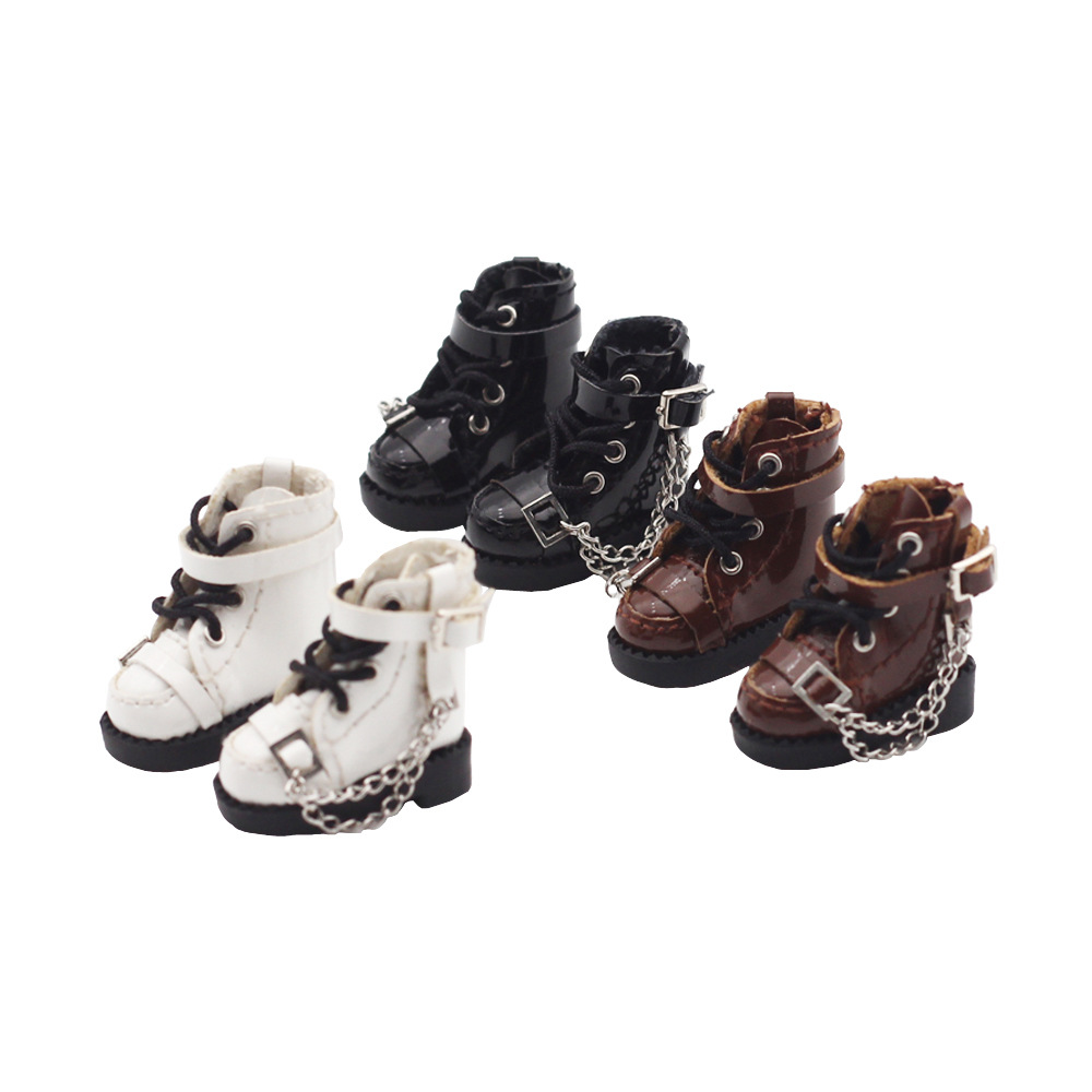 Wholesale doll toy shoes all-match DOD doll 12 ints chain buckle boots 2.6 * 1.2cm