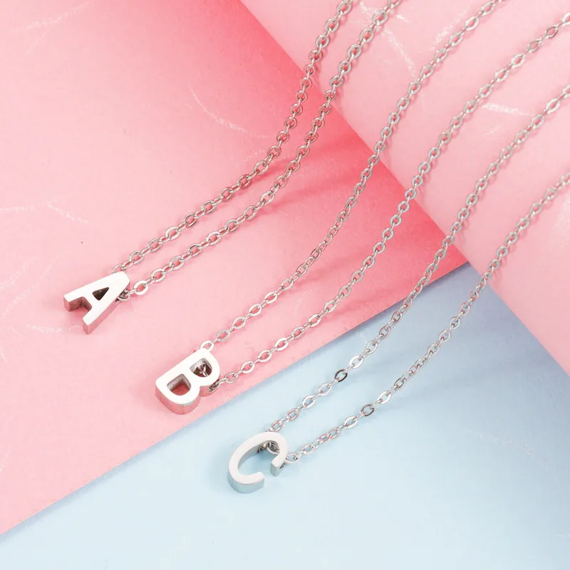 Wholesale 304 Stainless Steel Letter PVD Coated 18K Real Gold Plated Simple Style Waterproof Non Tarnish Plating Cross Chain Lobster Trigger Clasp Clo