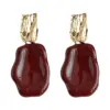 Wholesale Ankela Red Drip Oil Earrings Women's Artistic Vintage White Enhancing Fashionable Luxury Feelings Ear Jewelry