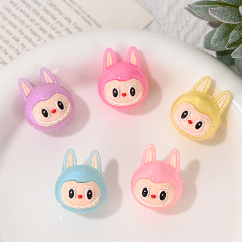 Wholesale New soft rubber cartoon pull cloth head straight hole beads DIY mobile phone chain aessories chilen bracelet beads