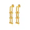 Wholesale PVD Coated Real Gold Plated 18K Gold U Shape 201 Stainless Steel Fashion Waterproof Non Tarnish Drop Earrings