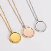 Ion Plating (IP) 18K Gold Plated Round 304 Stainless Steel Casual Simple Style Waterproof Non Tarnish 304 Stainless Steel Lobster Trigger Clasp Closure Pendant Necklace