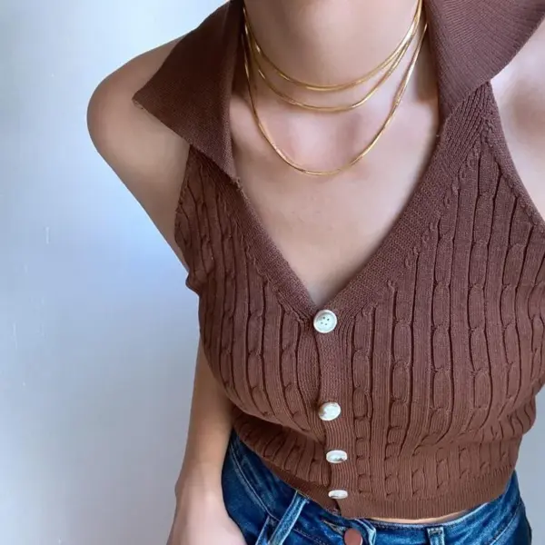 Vintage Style U Shape Titanium Steel Plating Necklace