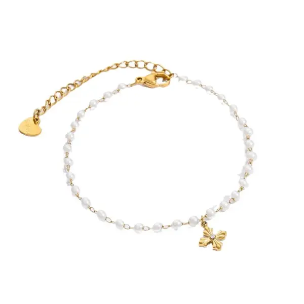 Wholesale PVD Coated Real Gold Plated Cross Moon Heart Shape 304 Stainless Steel Modern Style Classic Waterproof Non Tarnish Bracelets