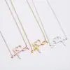 Wholesale 201 Stainless Steel 18K Gold Plated Fashion Plating Electrocardiogram Pendant Necklace