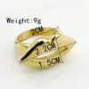 Wholesale PVD Coated Real Gold Plated 14K Gold Lips 304 Stainless Steel Artistic Waterproof Non Tarnish Rings