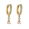 1 Pair Casual Elegant Vacation Water Droplets Plating Inlay Copper Zircon 18k Gold Plated Drop Earrings
