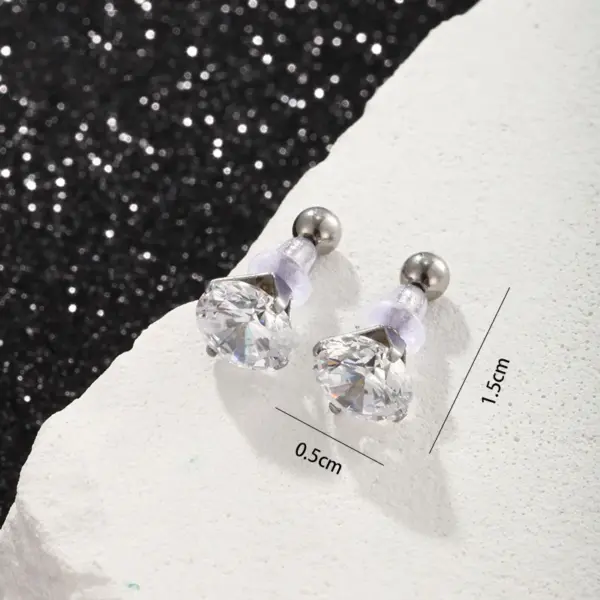 Wholesale 1 Pair Hip-Hop XUPING Punk Solid Color Plating Inlay 304 Stainless Steel Artificial Gemstones 18K Gold Plated Raw Steel Ear Studs