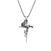 Wholesale Vintage Rose Cross personality hipster jewelry men's and women's long necklace Hip Hop couple alloy pendant sweater chain