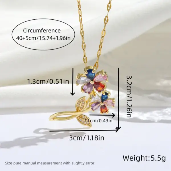 Wholesale Water Plating Vacuum Plating 18K Gold Plated Geometric Letter Flower Titanium Steel Modern Style Sweet Classic Style Titanium Steel Pendant Necklace