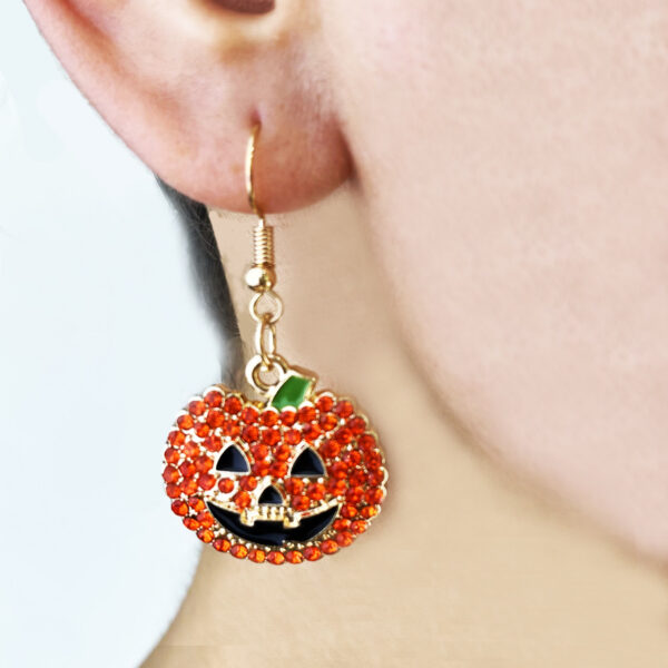 Wholesale Halloween Pumpkin Ghost Diamond Earrings