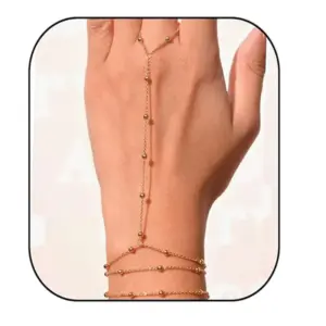 Golden Three-Layer Rice Beads