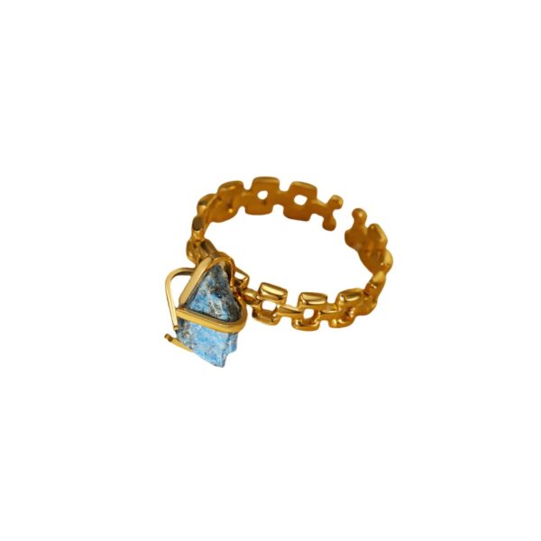 oly-44ab8cd87a357c13974f73708207bb2c Wholesale European and American Hot-Selling Adjustable Opening Titanium Steel Ring Women's Retro Natural Stone Circle Fence Stainless Steel Hand Jewelry