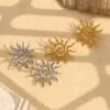 Wholesale PVD Coated Real Gold Plated Sun Spiral 304 Stainless Steel Vintage Style Classic Style Waterproof Non Tarnish Pendant Earrings