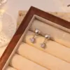 Wholesale PVD Coated 18K Gold Platinum Real Gold Plated Heart Shape Stainless Steel Simple Style Waterproof Non Tarnish Drop Earrings