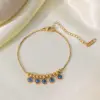 Wholesale PVD Coated Real Gold Plated 18K Gold Eye 304 Stainless Steel Elegant Glam Waterproof Non Tarnish Bracelets Anklet Necklace