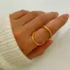 304 Stainless Steel Geometric PVD Coated Real Gold Plated Retro French Style IG Style Waterproof Non Tarnish Irregular Surgical Steel Open Rings