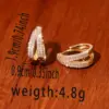 1 Pair Hip-Hop Luxurious Shiny Double Ring Inlay Copper Zircon 18K Gold Plated Earrings