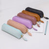 Wholesale College style genuine leather retro leather PU pencil case