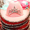 Wholesale Feather-edged letter cowboy hat sequins pink factory spot western cowboy hat pink crown cowboy hat
