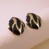 304 Stainless Steel Plastic Geometric Electroplating Imitation Gold Simple Style Commute Ear Studs