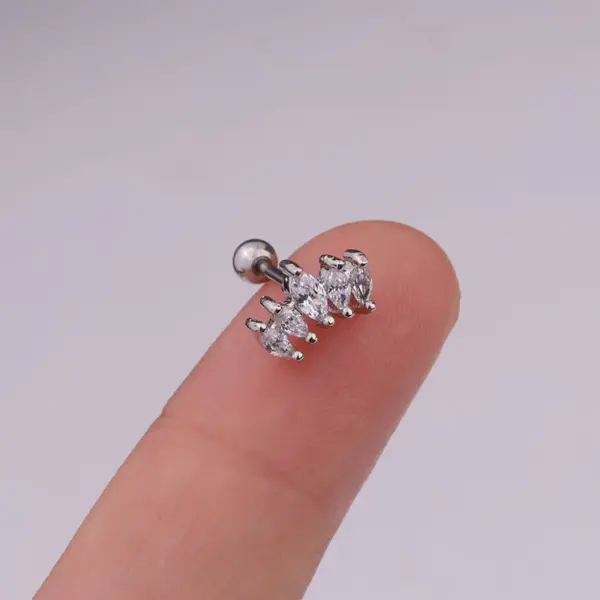 Copper Ear Cartilage Rings & Studs Crown Waterproof Non Tarnish Surgical Steel Women'S