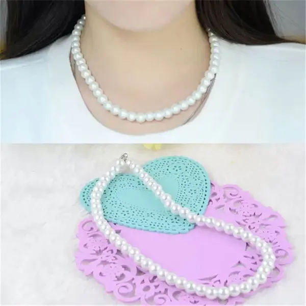 Wholesale Fashion Geometric Imitation Pearl Women's Necklace