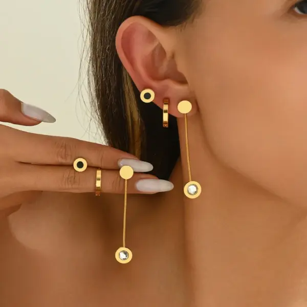 oly-44d52a8bc50d6b73b9e1d0f4e1b6eac0 Wholesale 304 Stainless Steel Star Electroplating K Gold Plated Gold Plated Elegant Cute op Earrings Ear Studs