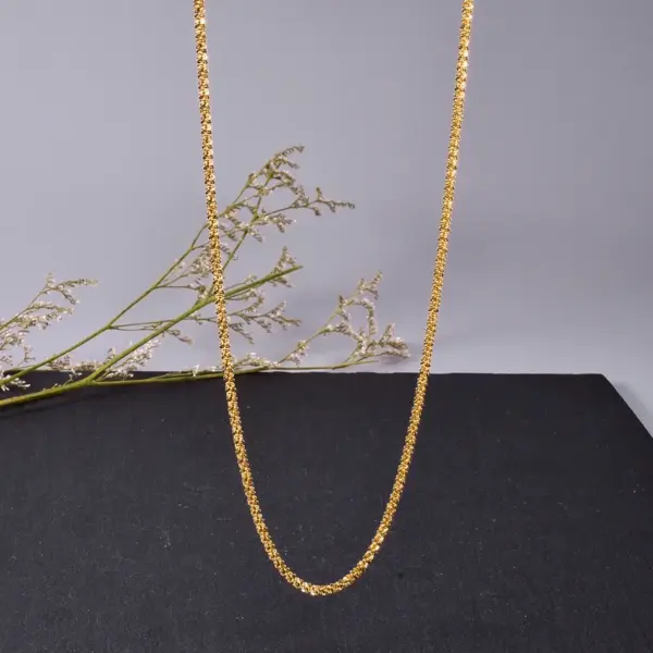 Wholesale PVD Coated Real Gold Plated 18K Gold Geometric 304 Stainless Steel Titanium Steel Basic Waterproof Non Tarnish 304 Stainless Steel Titanium Steel Necklace