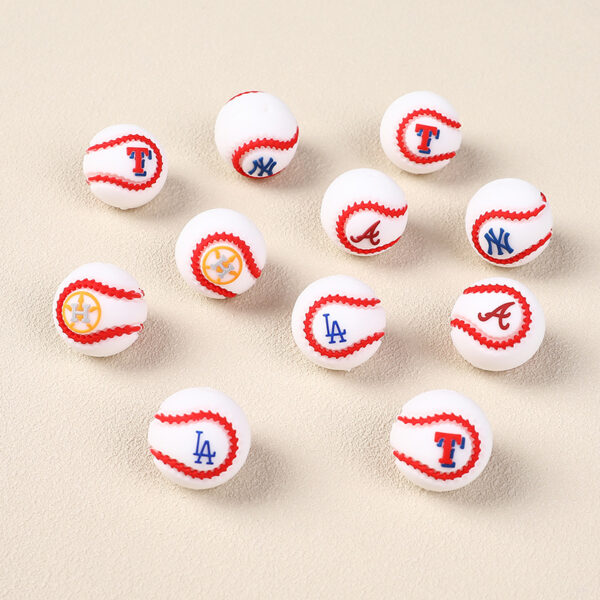 Wholesale Baseball team silicone bead string