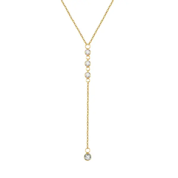 Wholesale Ion Plating (IP) Tassel Chain 201 Stainless Steel Elegant Streetwear Waterproof Non Tarnish 201 Stainless Steel Pendant Necklace