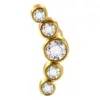 1 Piece Casual Hawaiian Cool Style Arc lishing Plating Inlay 304 Stainless Steel Opal Zircon 18K Gold Plated Ear Studs