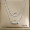 Ion Plating (IP) Heart Shape 304 Stainless Steel Basic Waterproof Non Tarnish 304 Stainless Steel Double Layer Necklaces