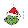 oly-44df08decc438ca2b843650a8b62ac25 Wholesale Cross-border European and American Christmas earrings, girls' Christmas gifts, acrylic flat creative funny green monster earrings