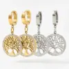 PVD Coated Real Gold Plated Tree 304 Stainless Steel Style Waterproof Non Tarnish Drop Earrings
