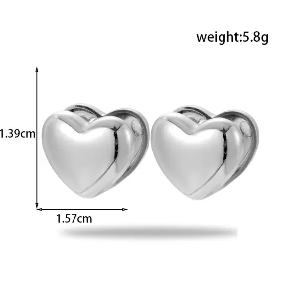 Wholesale PVD Coated Round Heart Shape 304 Stainless Steel Simple Style Waterproof Non Tarnish Earrings