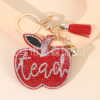 Wholesale 4pcs creative diamond-encrusted apple keychain holiday gifts