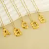 Wholesale PVD Coated 18K Gold Plated Letter 304 Stainless Steel Simple Style Waterproof Non Tarnish 304 Stainless Steel Pendant Necklace
