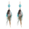 Wholesale Turquoise long feather earrings