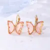 Wholesale 1 Pair Sweet Butterfly Plating Inlay Copper Zircon Gold Plated Earrings