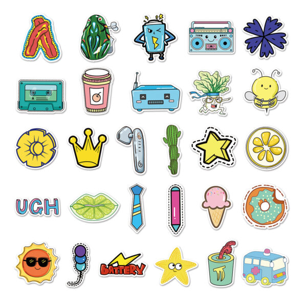 Wholesale 53 cartoon VSCO style small fresh luggage scooter piano waterproof ins stickers car decoration stickers