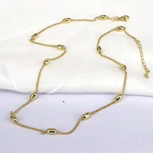 Wholesale Simple Style Solid Color Copper Gold Plated Necklace In Bulk